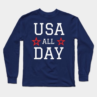 USA All Day America Patriotic Mask Sweatshirt Long Sleeve T-Shirt